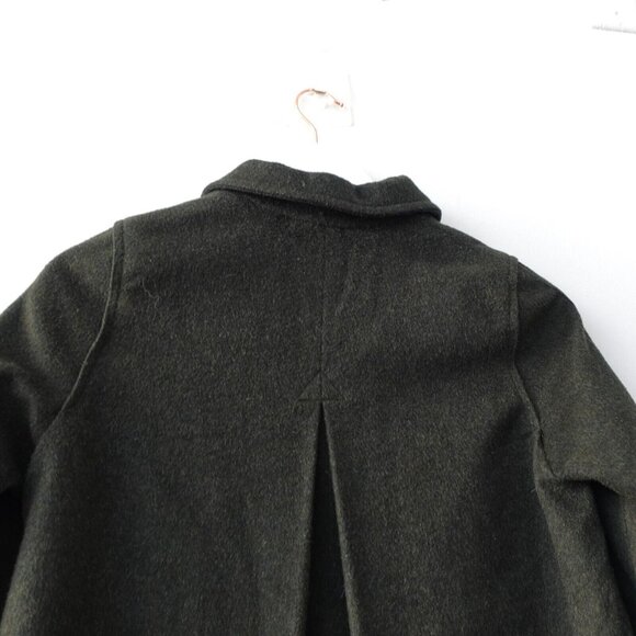 Wool Coat Girls 26 Wool Alpaca Italian Jacket 14 Dark Green Forest MERLET Italy - Picture 13 of 16